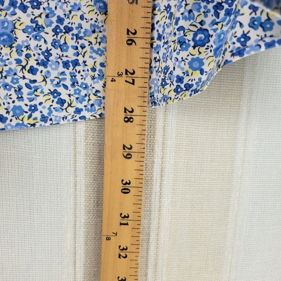 L.L. Bean Wrinkle Free 100% Cotton Button Down Shirt Blouse Blue Size 2X Floral - Picture 5 of 9